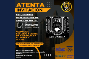 Invita UNACH a estudiantes de servicio social a reflexionar sobre espacios seguros y libres de violencia