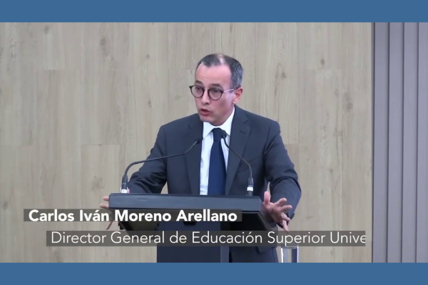 Participación del doctor Carlos Iván Moreno Arellano, director general de Educación Superior Universitaria e Intercultural.