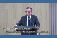 Participación del doctor Carlos Iván Moreno Arellano, director general de Educación Superior Universitaria e Intercultural.
