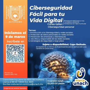 Ofrecen curso-taller de ciberseguridad para fortalecer la protección de datos personales y la seguridad digital