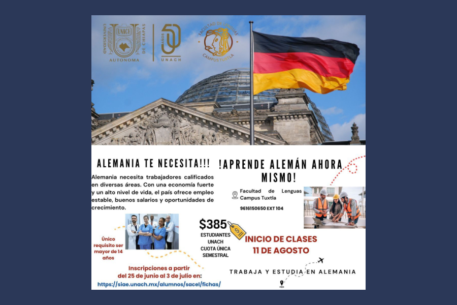 UNACH invita a aprender alemán para abrir nuevas oportunidades