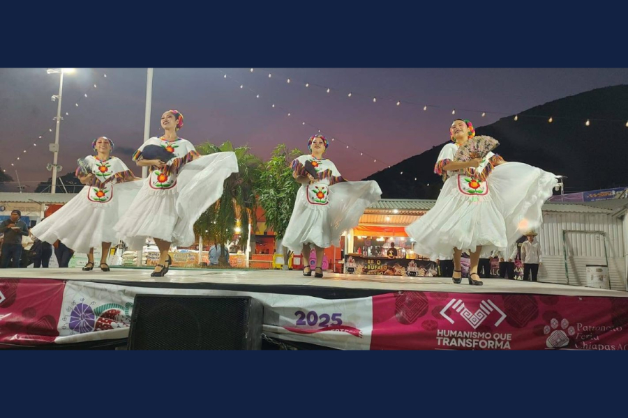 Ballet Folklórico de la Benemérita UNACH engalana el Pabellón Cultural de la Feria Chiapas 2025