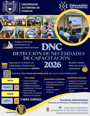 Inicia en UNACH el registro para la Detección de Necesidades de Capacitación 2026