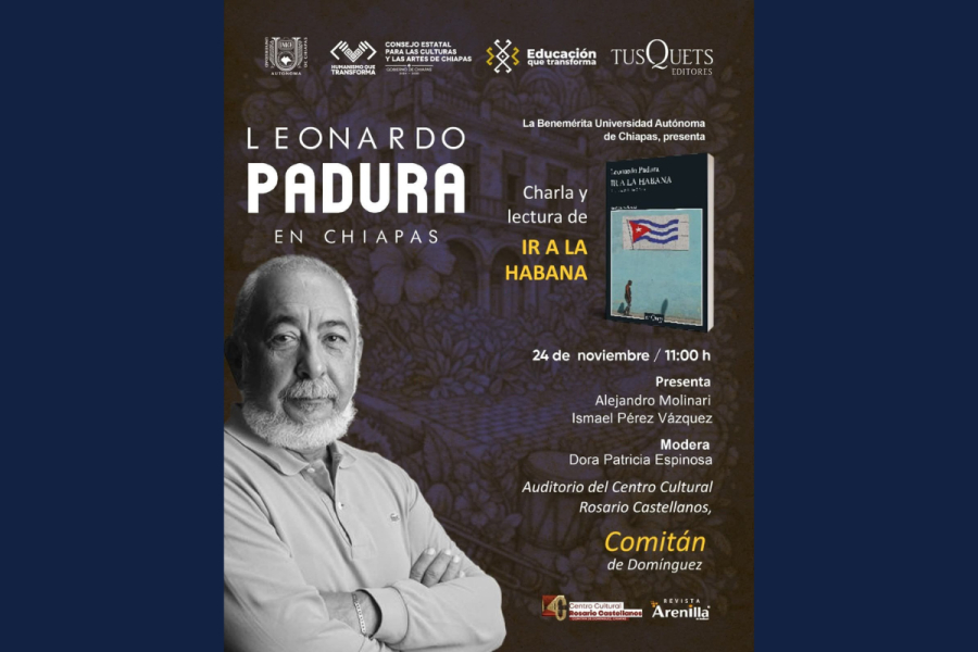 Reciben en San Cristóbal y Comitán al reconocido escritor Leonardo Padura