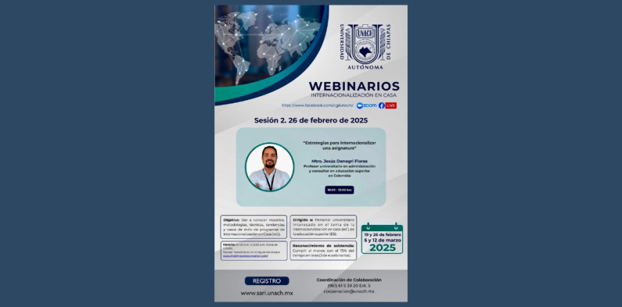 UNACH impulsa la internacionalización en casa con webinar sobre estrategias para asignaturas globales