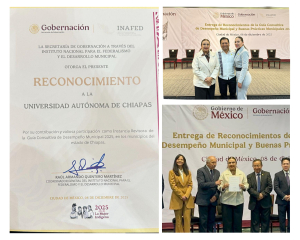 Secretaría de Gobernación distingue a la universidad por su contribución al fortalecimiento municipal
