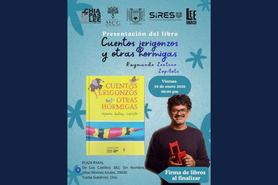 Presentarán Libro de Cuentos de Raymundo Zenteno en Tuxtla Gutiérrez