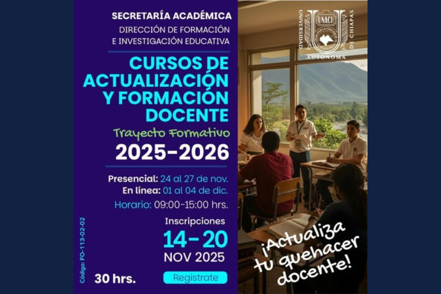Anuncian Cursos de Actualización y Formación Docente para el Trayecto Formativo 2025-2026