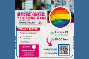 Invita la Comisión Estatal de los Derechos Humanos de Chiapas a capacitación virtual sobre Diversidad Sexual y Derechos Humanos