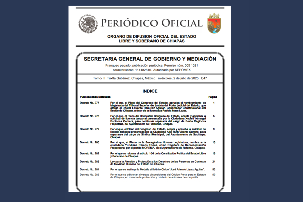 Publican en Periódico Oficial reconocimiento de la UNACH como Benemérita