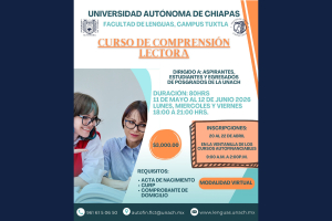 La Facultad de Lenguas Tuxtla ofrece curso de comprensión lectora para aspirantes y estudiantes de posgrado