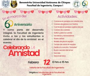 La Facultad de Ingeniería celebrará la amistad con jornada de convivencia y actividades recreativas