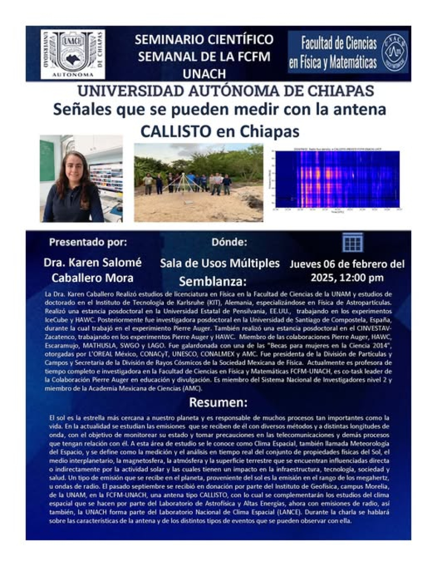 Destacada investigadora imparte conferencia sobre astropartículas en la UNACH