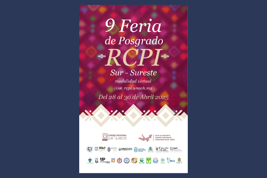 UNACH participará en la 9a Feria de Posgrado de la RCPI en modalidad virtual