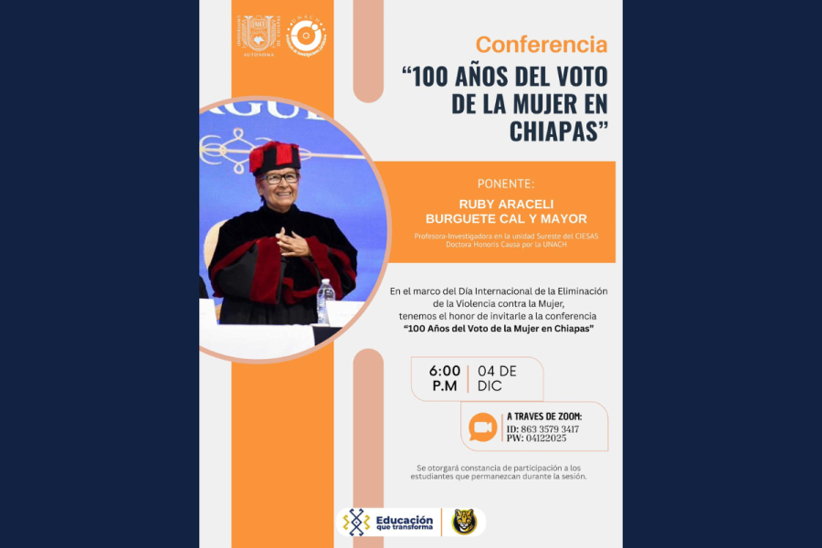 Invitan a conferencia sobre los 100 años del voto de la mujer en Chiapas en Comitán