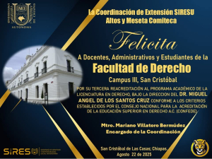Facultad de Derecho Campus III obtiene tercera acreditación de su programa académico