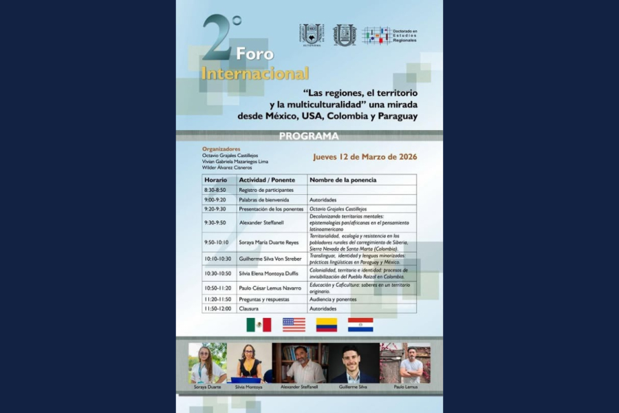 Será sede UNACH del 2º Foro Internacional "Las regiones, el territorio y la multiculturalidad" con ponentes de cuatro países