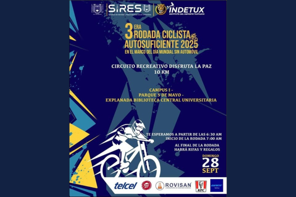 Invita UNACH a la 3ª Rodada Ciclista Autosuficiente 2025