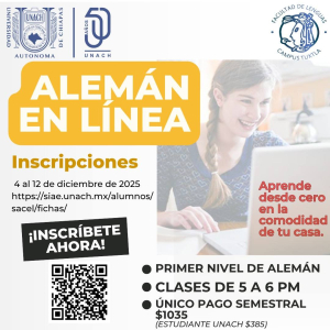 ¿Quieres aprender alemán desde casa? La UNACH abre curso en línea con cupos limitados