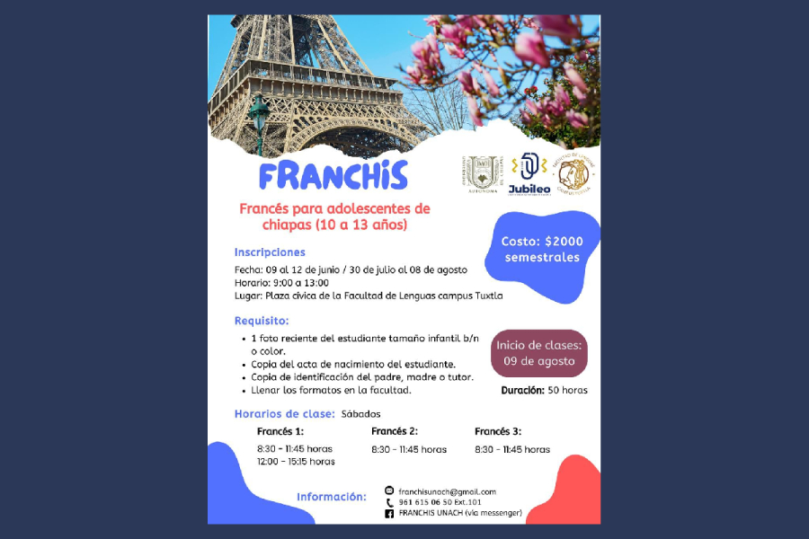 UNACH abre inscripciones para curso intensivo de francés para niños de 10 a 13 años