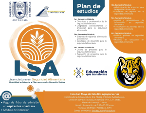 Oferta UNACH Licenciatura en Seguridad Alimentaria en modalidad cien por ciento en línea