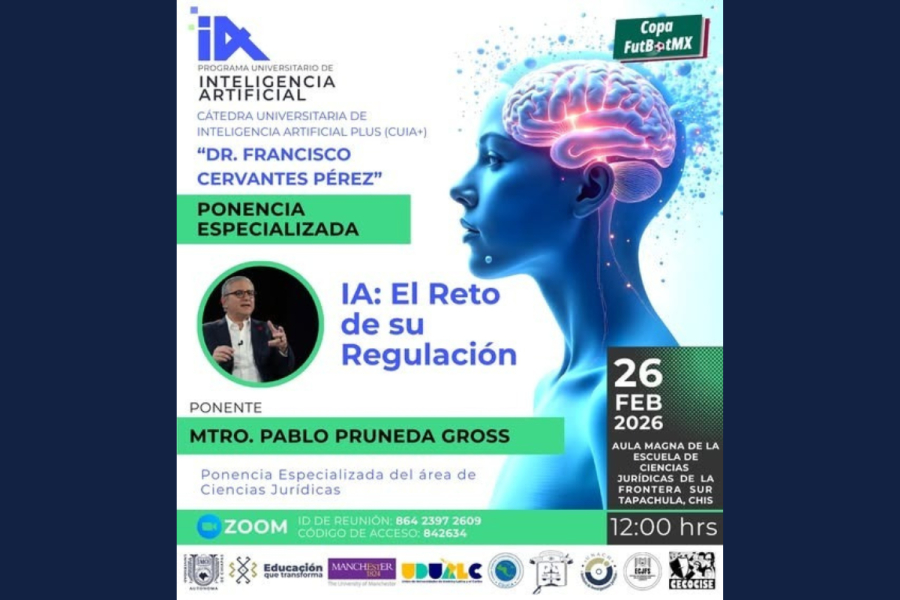 Invita UNACH a la ponencia “IA: El Reto de su Regulación”