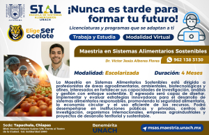 Abre UNACH convocatoria para la Maestría en Sistemas Alimentarios Sostenibles en Tapachula