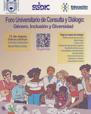 Convoca UNACH al Foro Universitario de Consulta y Diálogo sobre Género e Inclusión