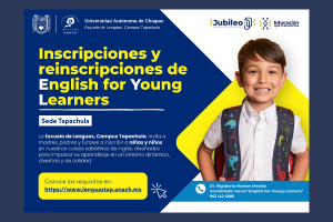 Abren inscripciones para el curso &#039;English for Young Learners&#039; en Campus IV Tapachula