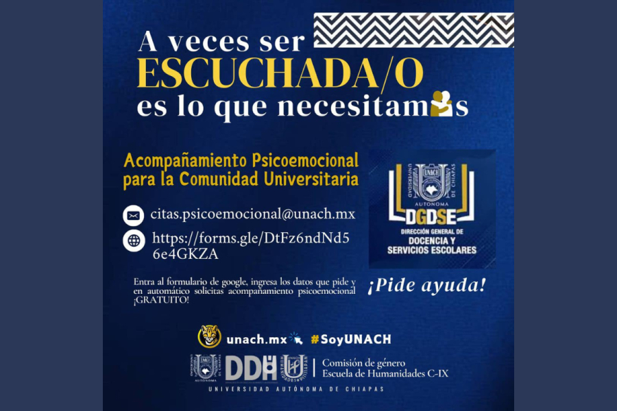 UNACH ofrece acompañamiento psicoemocional para la comunidad universitaria