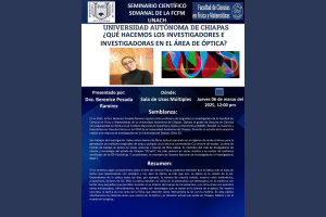 UNACH invita a charla sobre Óptica con la Dra. Berenice Posada Ramírez