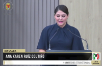 Intervención de la diputada Ana Karen Ruíz Coutiño en sesión del Congreso del Estado: