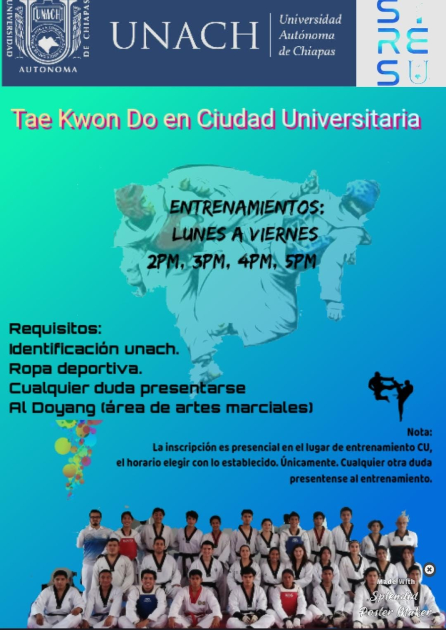 ¿Conoces los cursos de Tae Kwon Do en la UNACH?