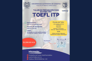 Ofrece Facultad de Lenguas  UNACH a taller para certificación TOEFL ITP