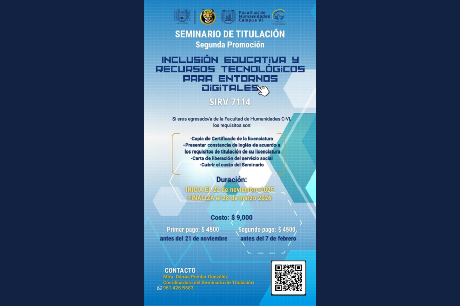 Convocan a Seminario de Titulación sobre inclusión educativa y tecnología en Facultad de Humanidades