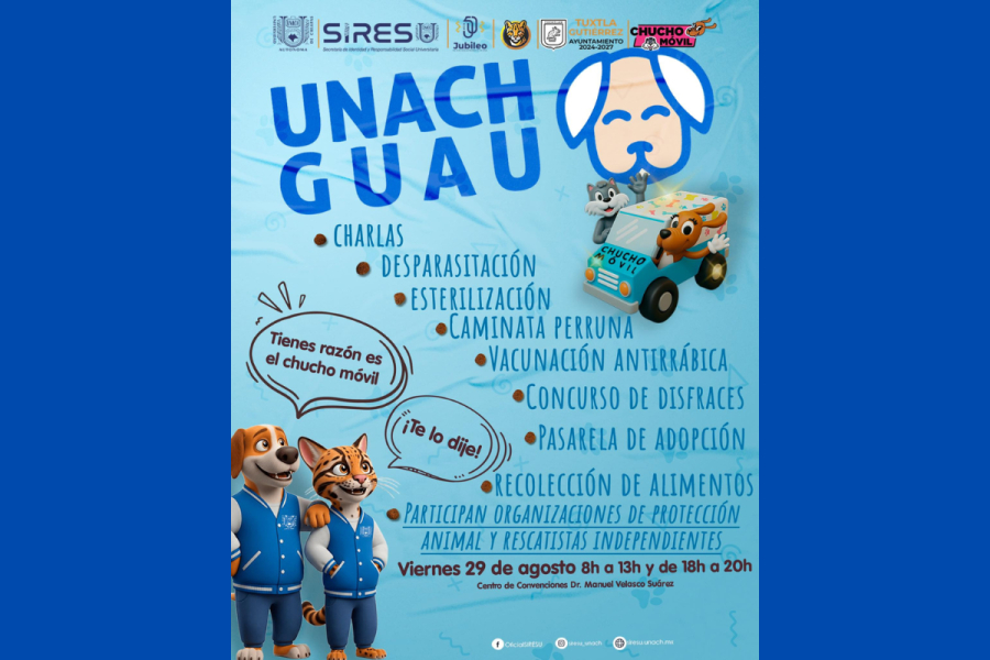 Invita UNACH a participar en “UNACH Guau”